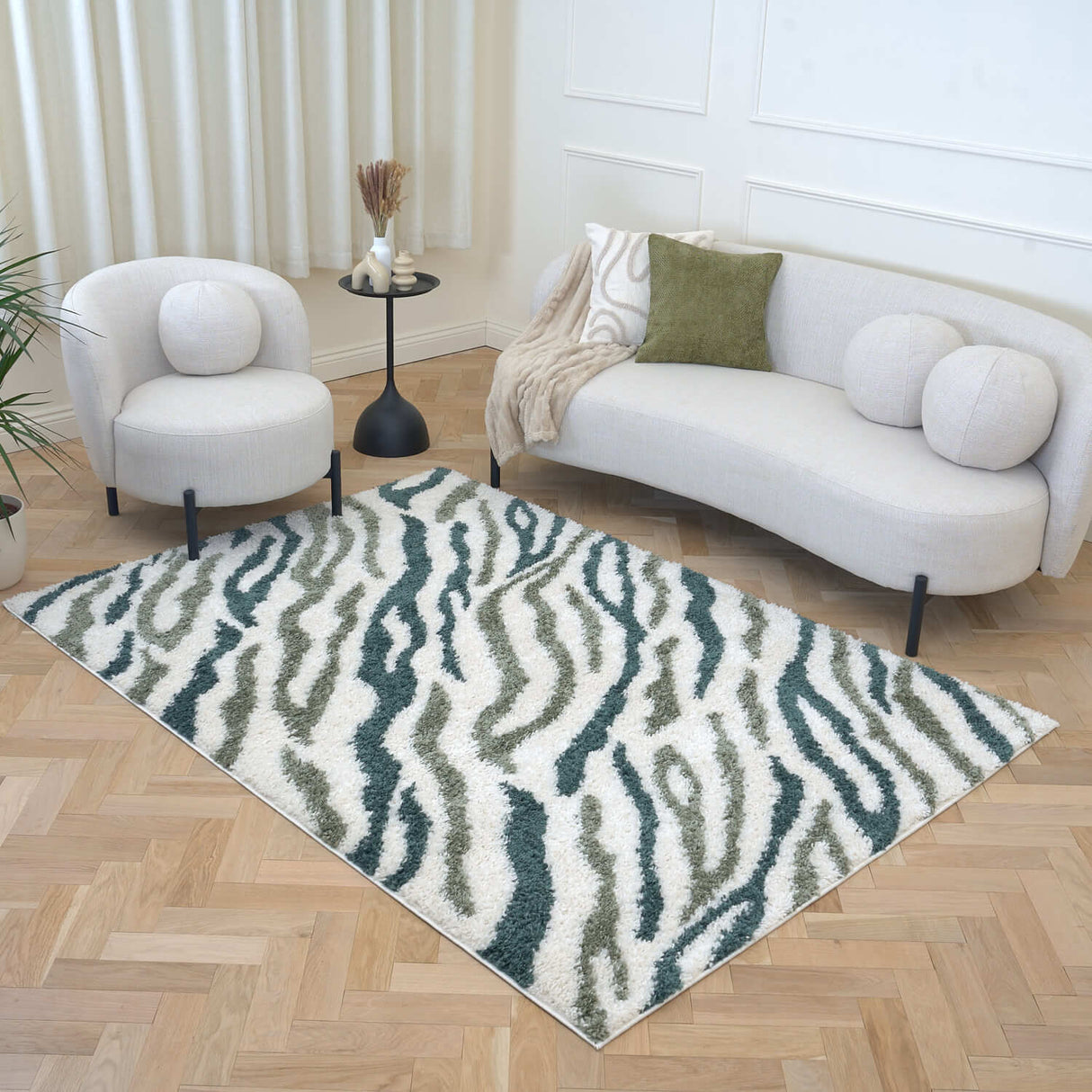 The Rugs Moodi Shaggy Green Nyra Rug