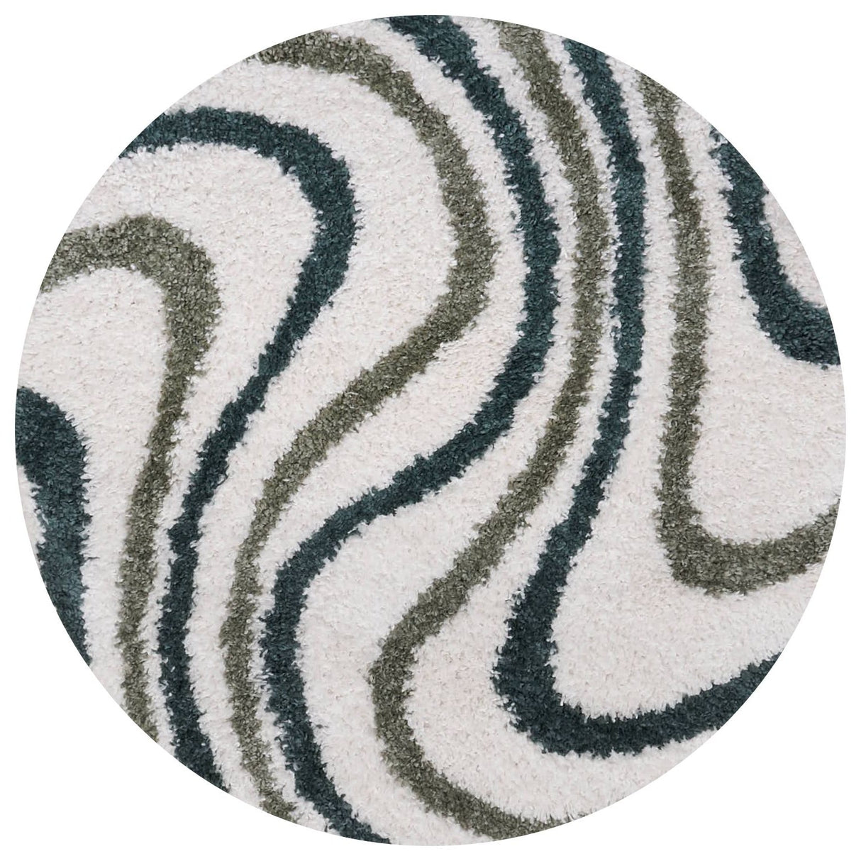 The Rugs Moodi Shaggy Green Rippletide Rug