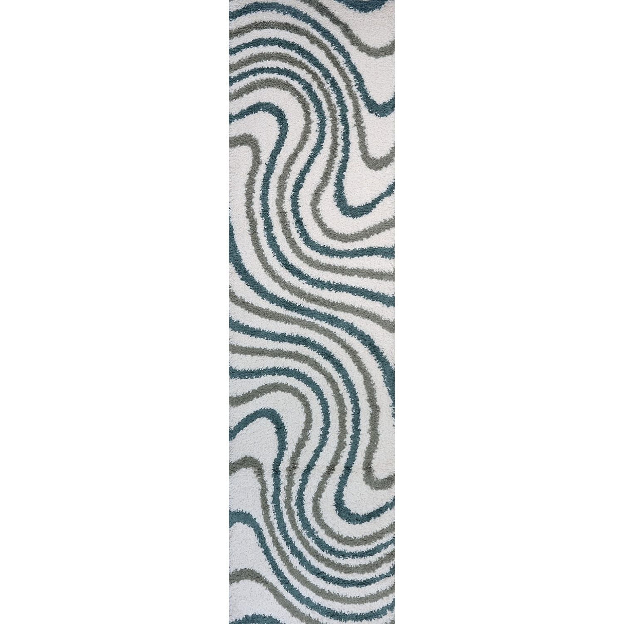 The Rugs Moodi Shaggy Green Rippletide Rug