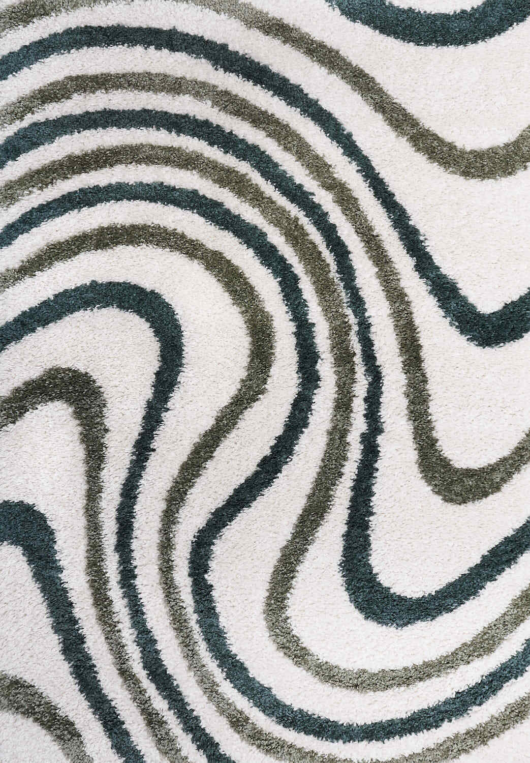 The Rugs Moodi Shaggy Green Rippletide Rug