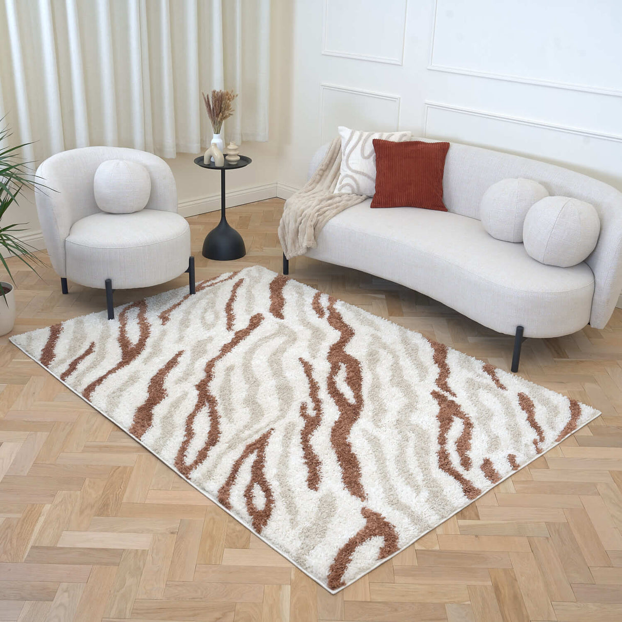 The Rugs Moodi Shaggy Cream Terra Savara Rug