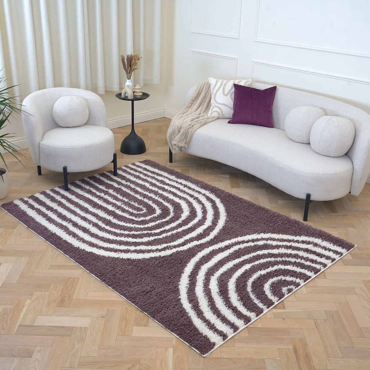 The Rugs Moodi Shaggy Purple Velvetine Rug