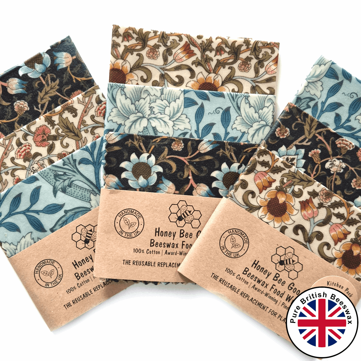 Honey Bee Good Beeswax Wraps Set of 3 | William Morris