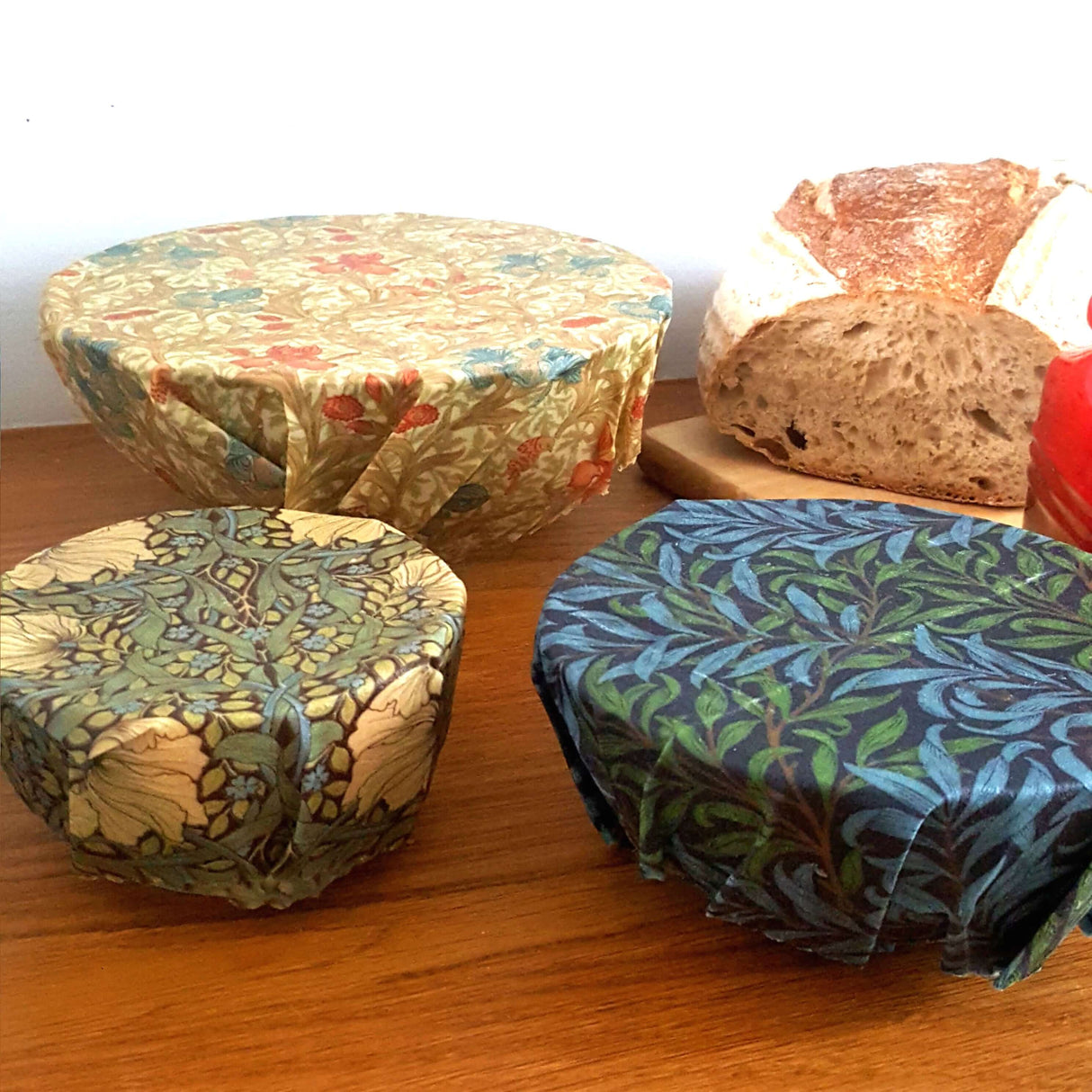 Honey Bee Good William Morris Beeswax Wraps - Set of 3