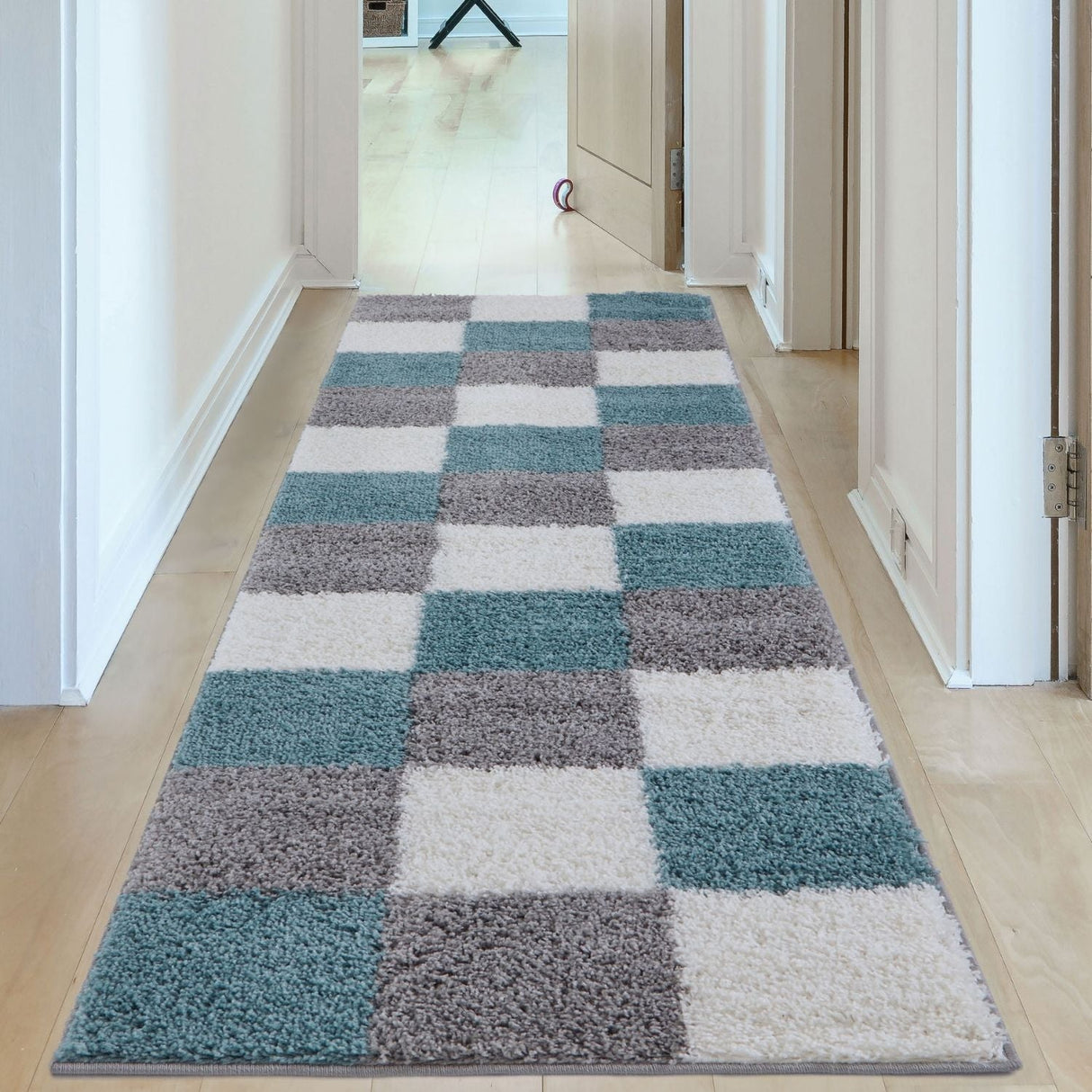 Myshaggy Geometric Duck Egg Blue Rug | The Rugs
