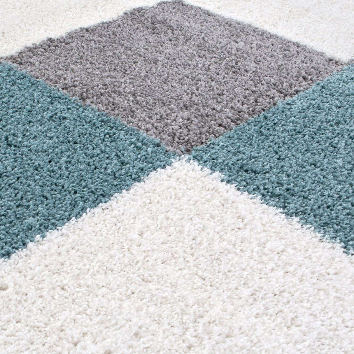 Myshaggy Geometric Duck Egg Blue Rug | The Rugs