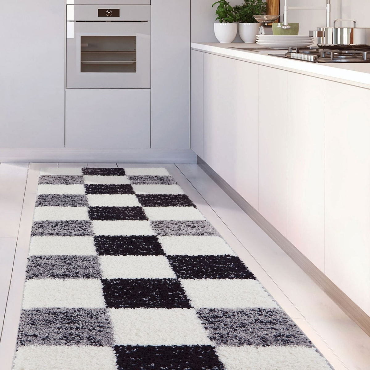 Myshaggy Geometric Grey Rug by The Rugs