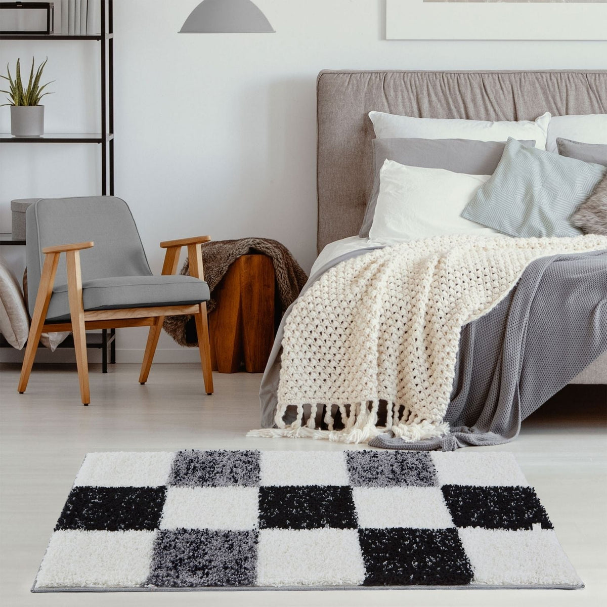 Myshaggy Geometric Grey Rug by The Rugs