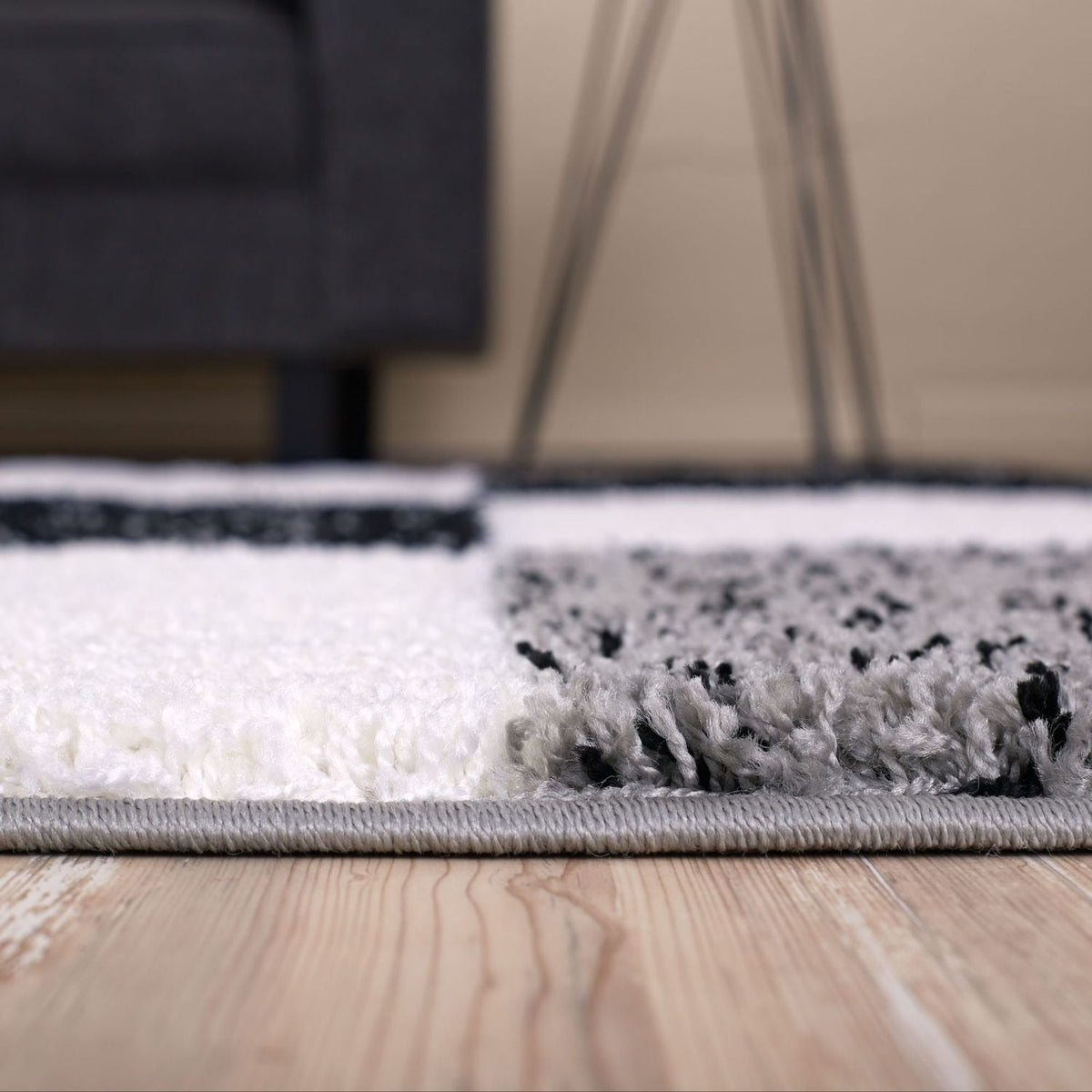 Myshaggy Geometric Grey Rug by The Rugs