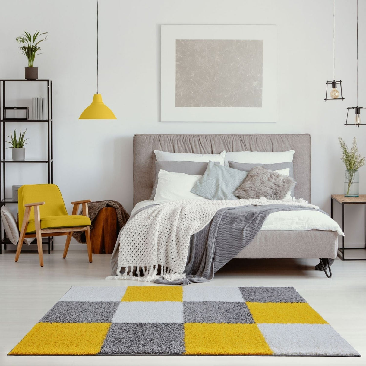Myshaggy Geometric Yellow Rug by The Rugs