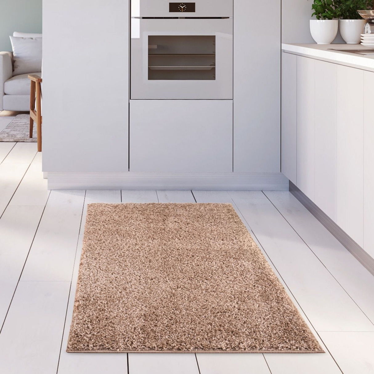 The Rugs Myshaggy Solid Beige Rug