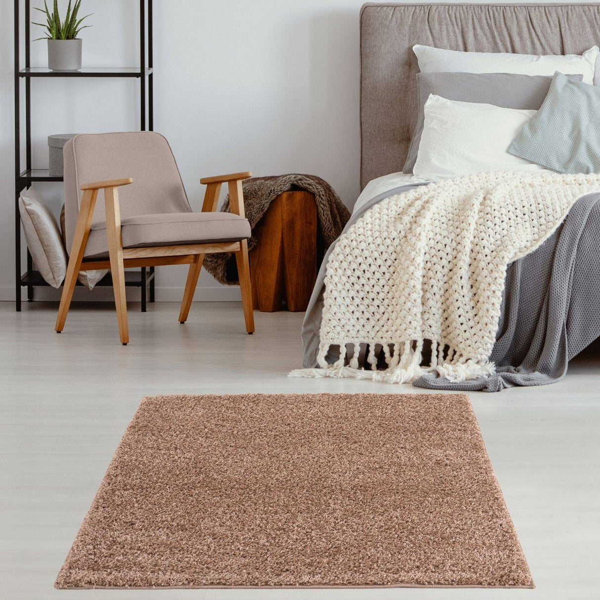 The Rugs Myshaggy Solid Beige Rug