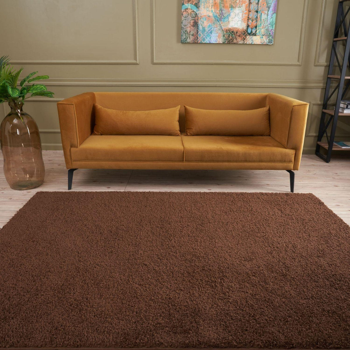 The Rugs Myshaggy Solid Brown Rug