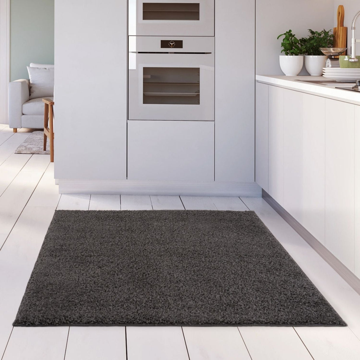 Myshaggy Solid Dark Grey Rug