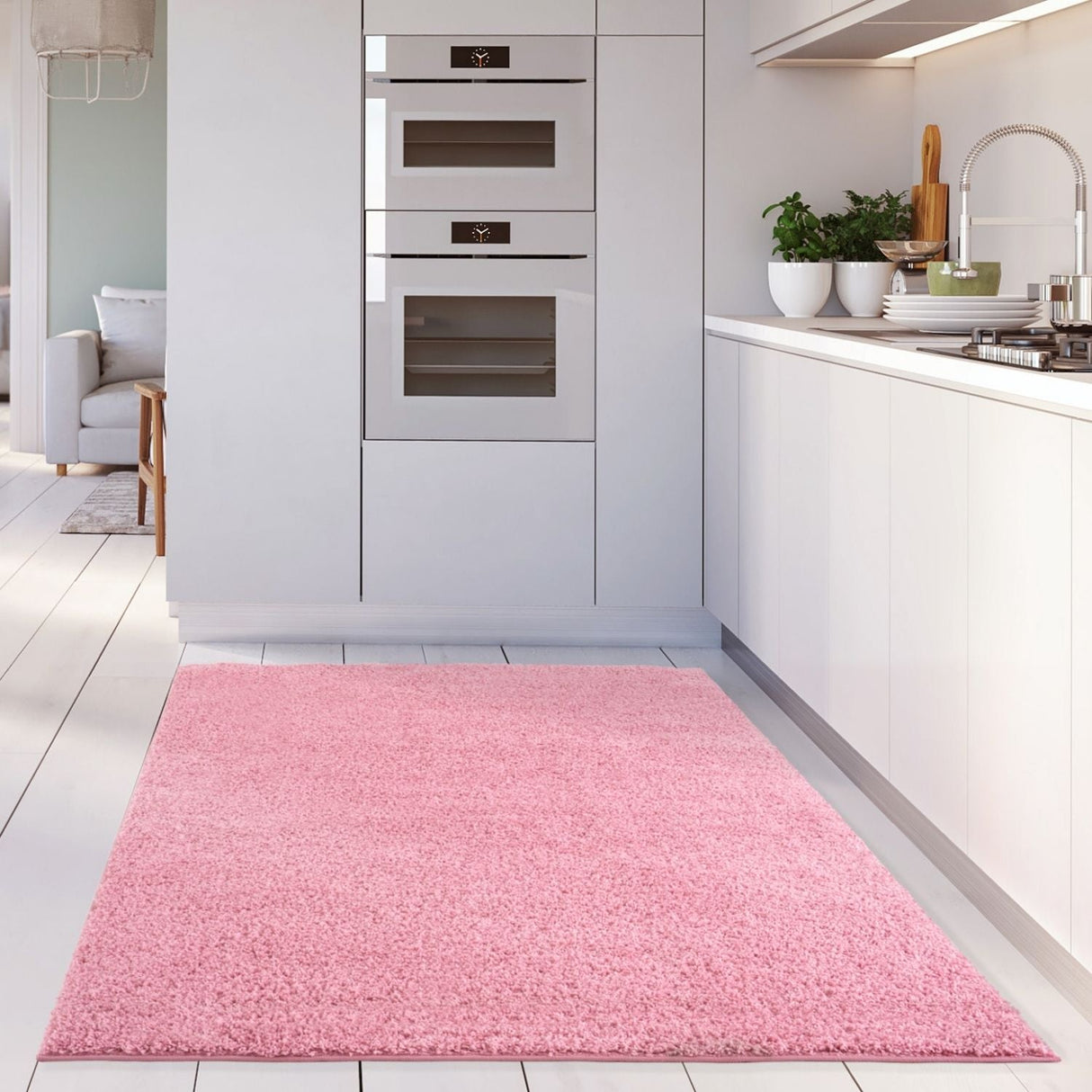 Myshaggy Solid Pink Rug by The Rugs