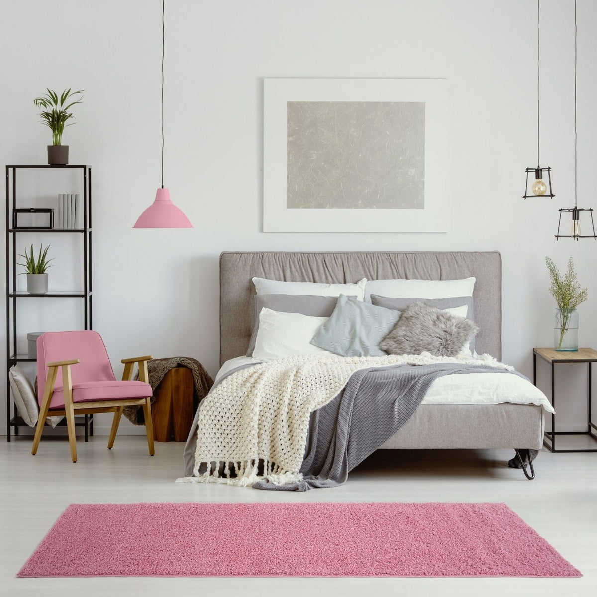 Myshaggy Solid Pink Rug by The Rugs