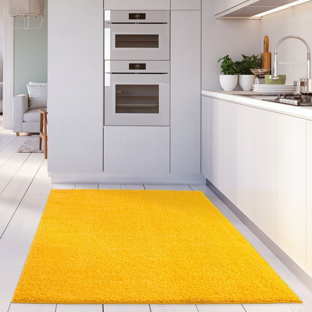 The Rugs - Myshaggy Solid Yellow Rug