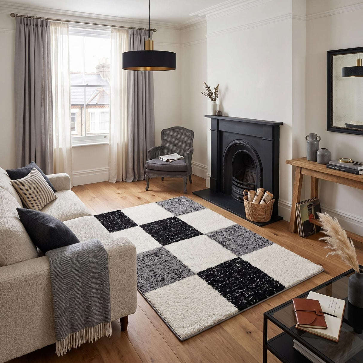 Myshaggy Geometric Grey Rug by The Rugs
