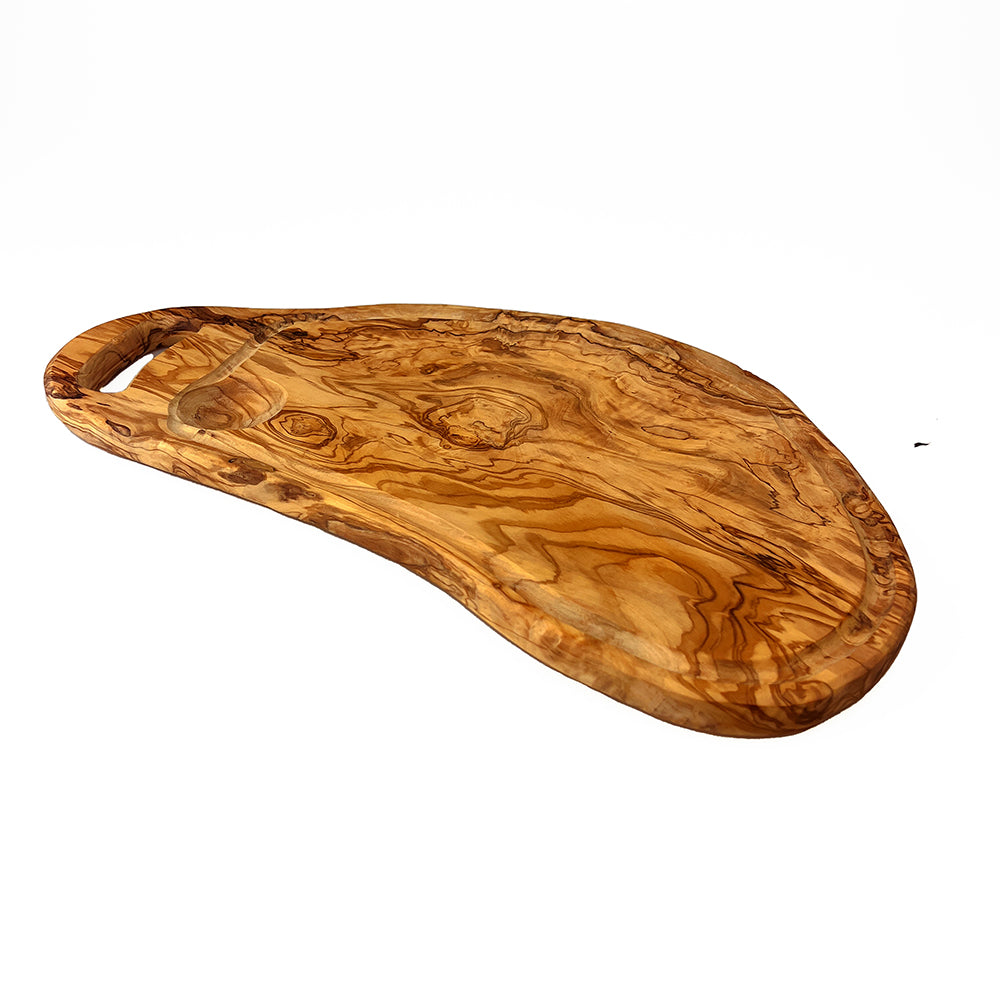 Olive Wood Handled Carving Board with Groove