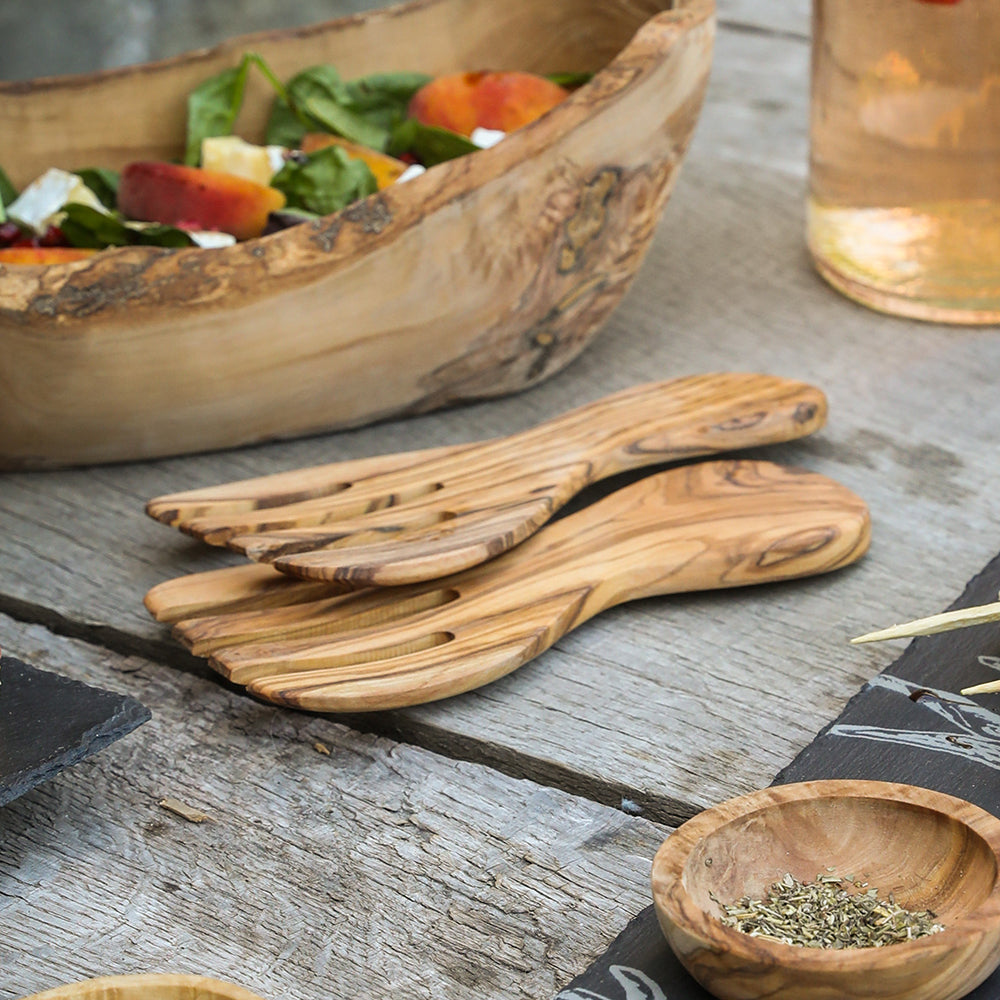 Olive Wood Salad Hands Set - Selbrae House