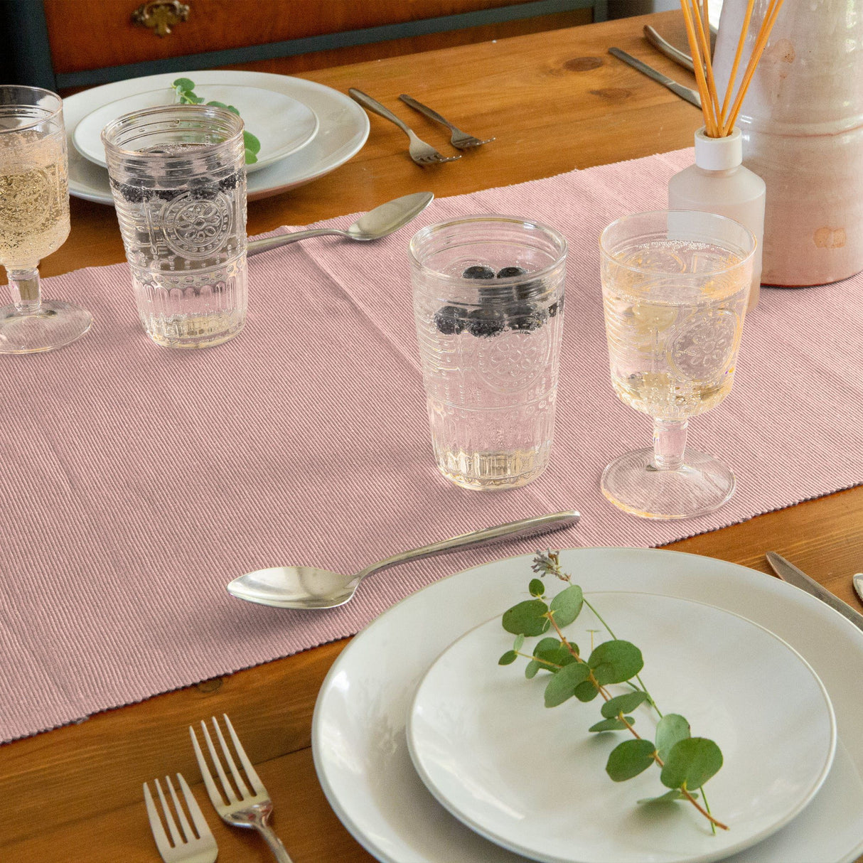 Rinkit Ribbed Cotton Placemats with Table Runner