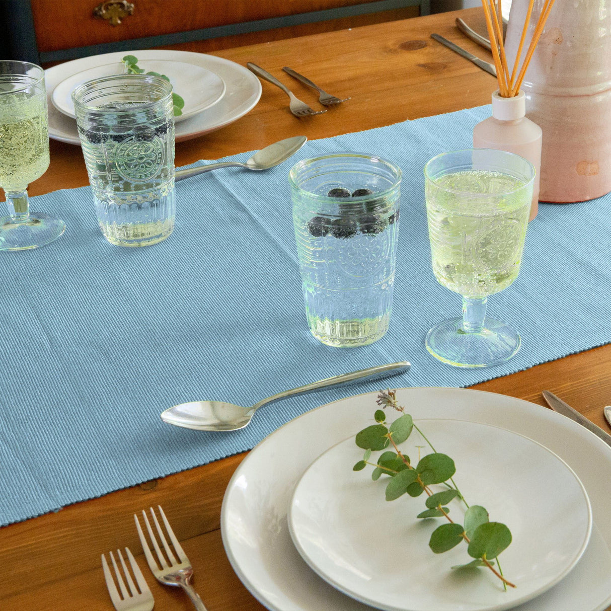 Rinkit Ribbed Cotton Placemats with Table Runner