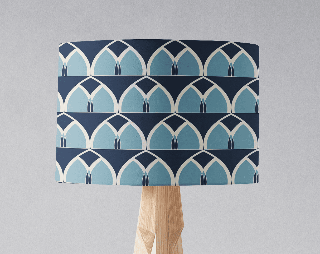 Shadowbright Blue Geometric Arches Design Ceiling or Table Lampshade