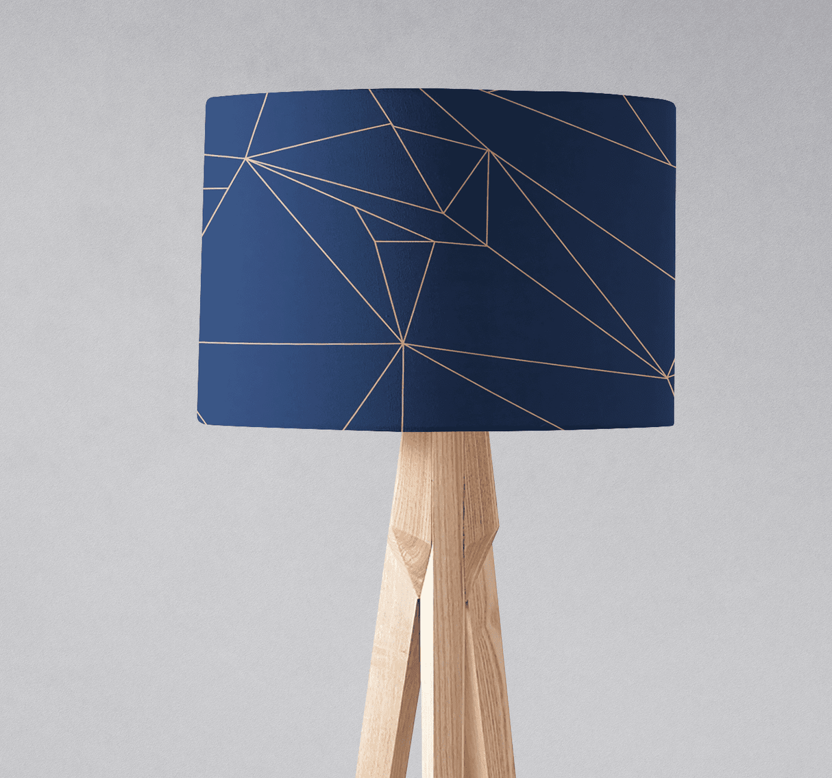 Shadowbright Navy Blue and Rose Gold Lines Lampshade