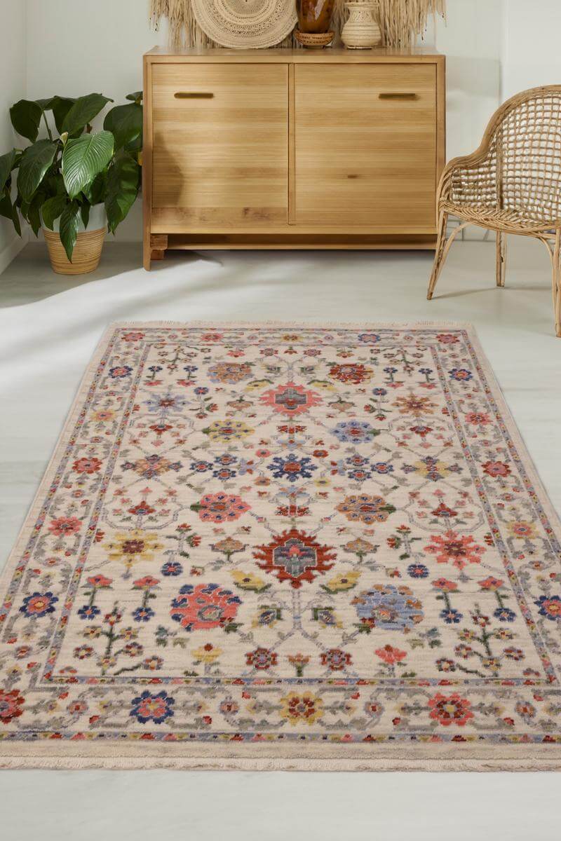 Nomad Floral Persian‑Style Rug | Low‑Pile Wool by The Rugs