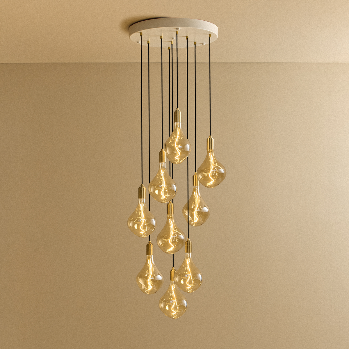 Tala Nine Pendant in Brass + Voronoi II