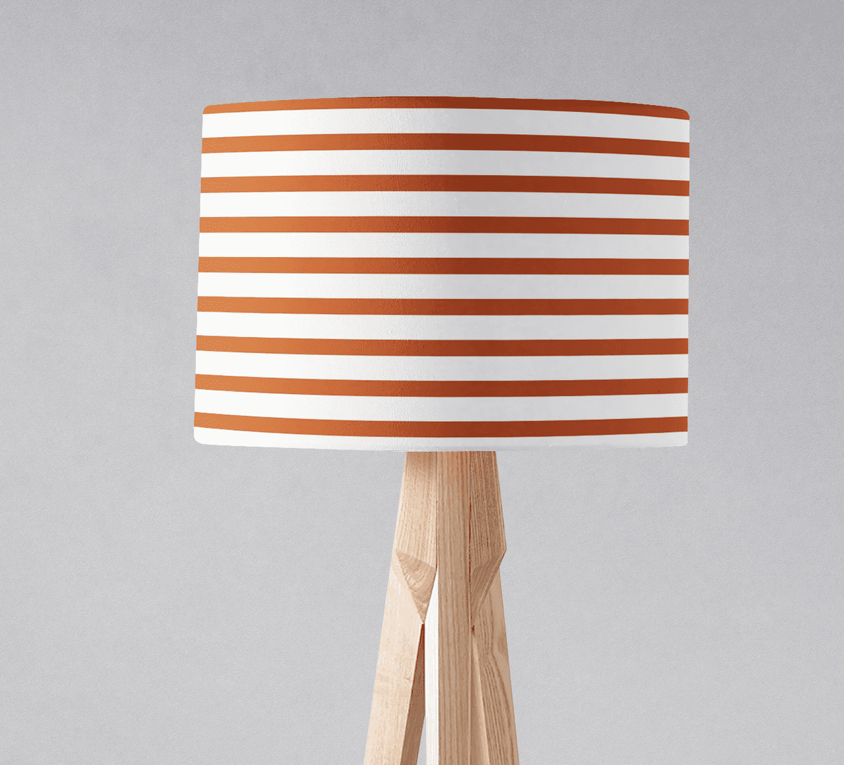 Shadowbright Orange and White Geometric Striped Lampshade