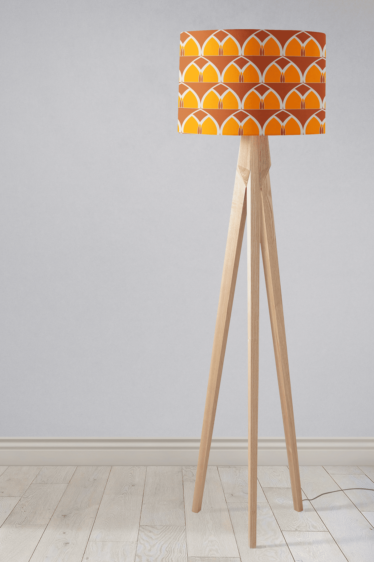 Shadowbright Orange and Yellow Geometric Arches Design Lampshade