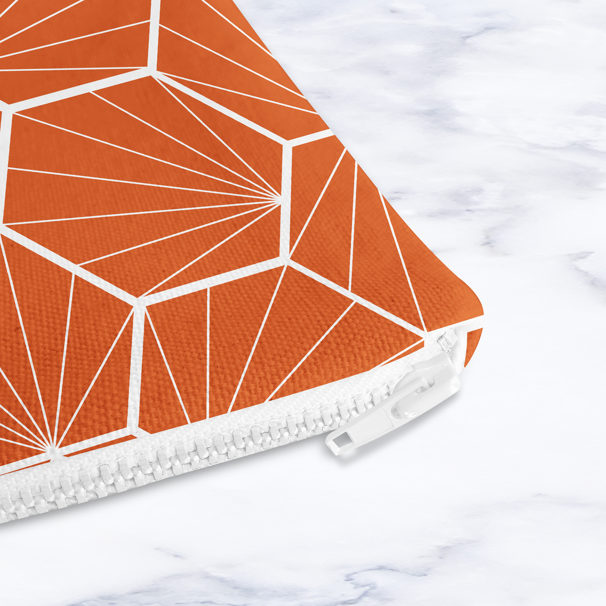Shadowbright Handmade Orange Geometric Makeup Bag – 24cm x 19cm
