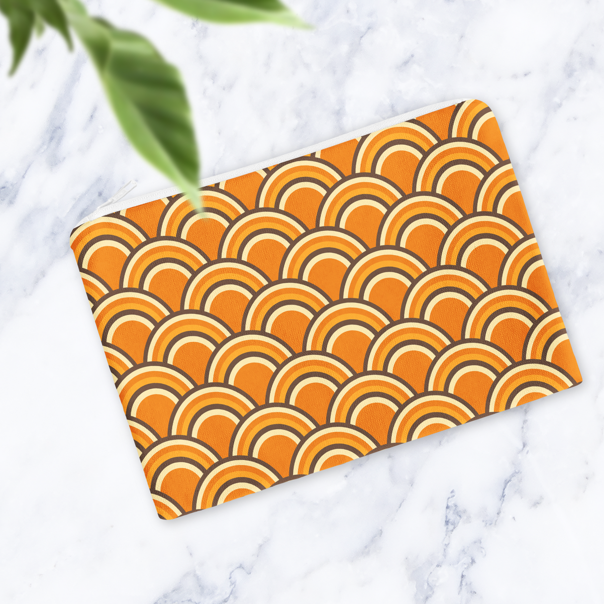 Shadowbright Handmade Orange Retro Rainbow Cosmetic Bag – 24cm x 19cm