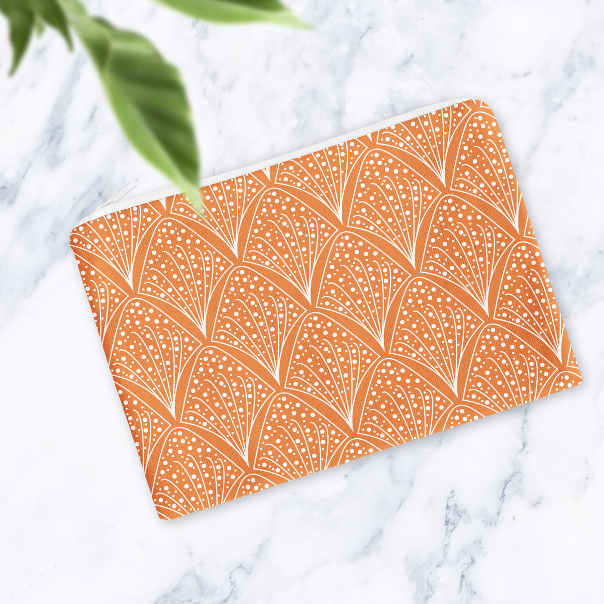 Shadowbright Orange Abstract Make Up Bag - 24cm x 19cm