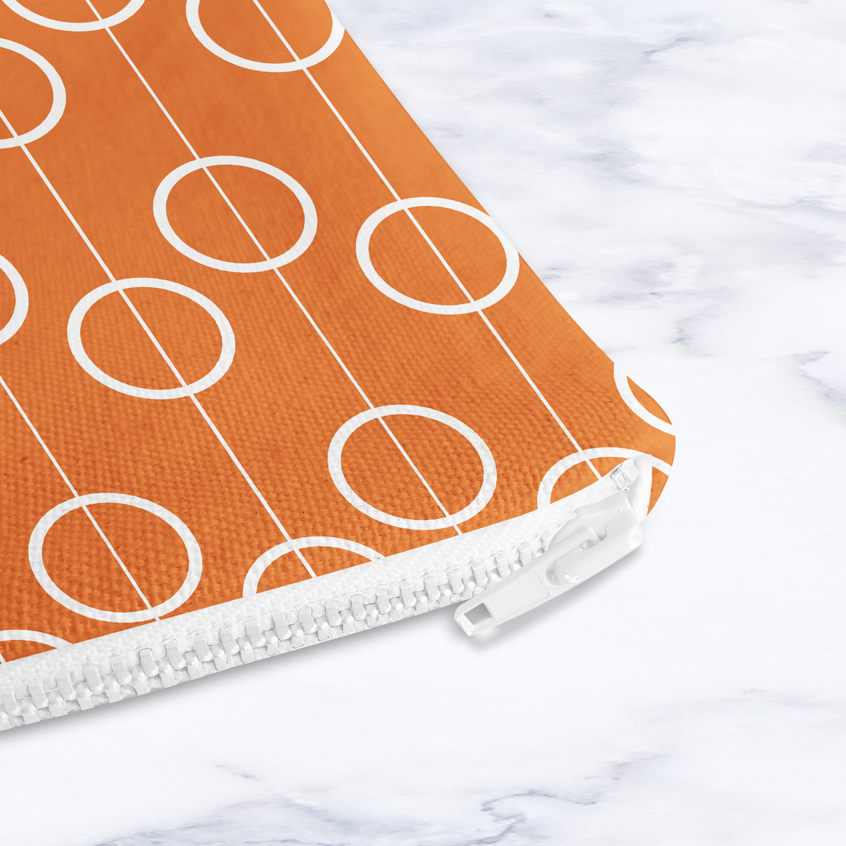 Shadowbright Orange Retro Geometric Make Up Bag - 24cm x 19cm