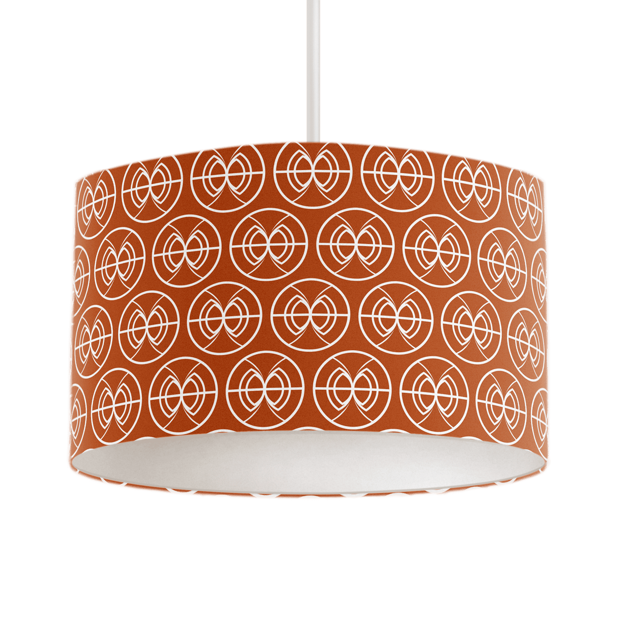 Shadowbright Orange and White Geometric Semi-Circle Design Lampshade