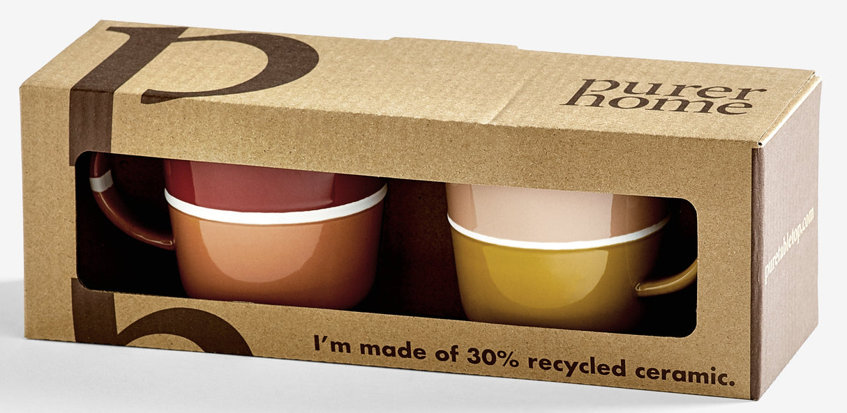 PurerHome Canyon Sand & Fire Clay Brew Mugs - Set of 2