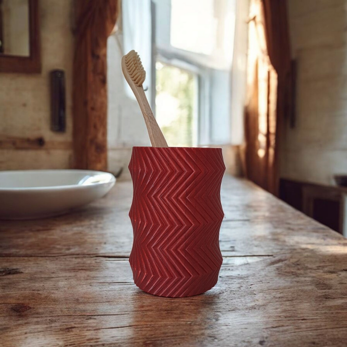 Filamora Studios Ribbed Pencil Holder Toothbrush Cup Desk Organiser