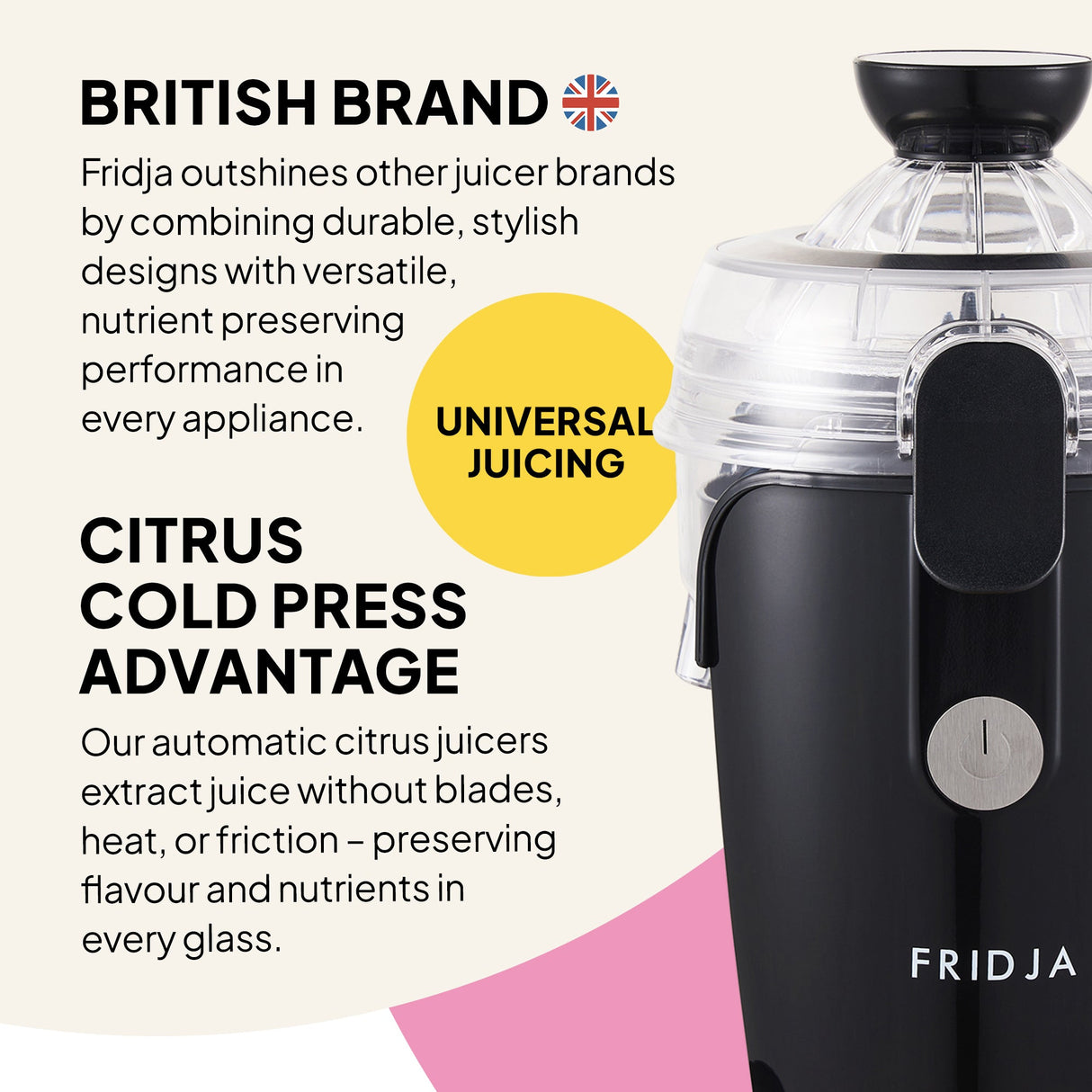 Fridja F800 Automatic Citrus Juicer - One‑Touch Juice Extractor
