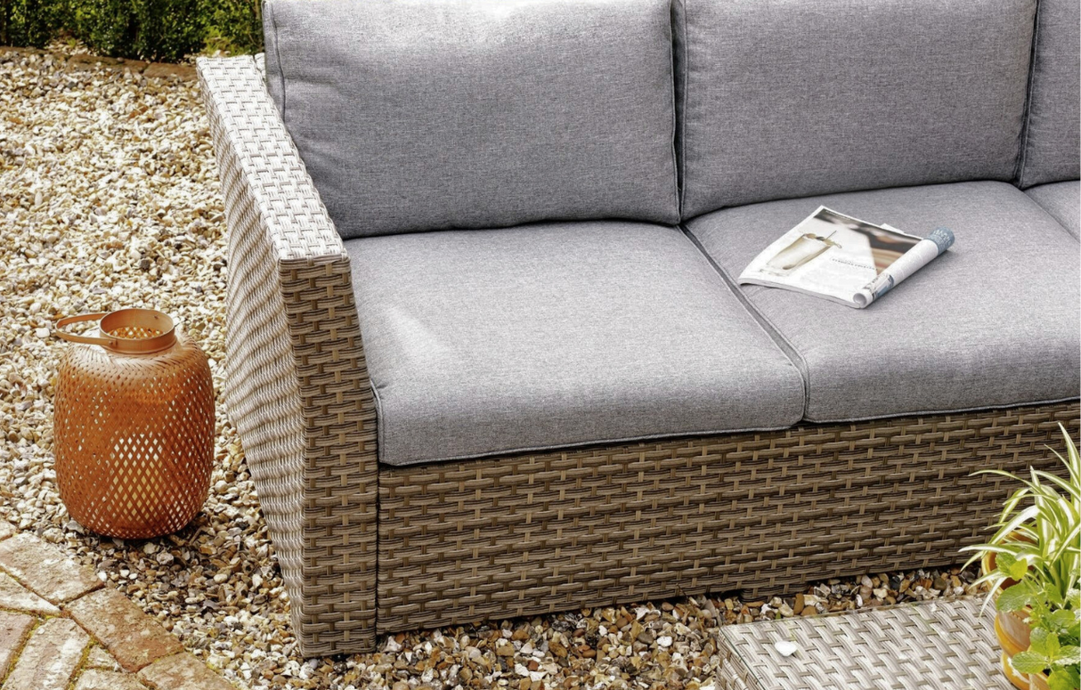 MINT Outdoor Chesterton Grey 5 Seater Corner Rattan Garden Sofa Set