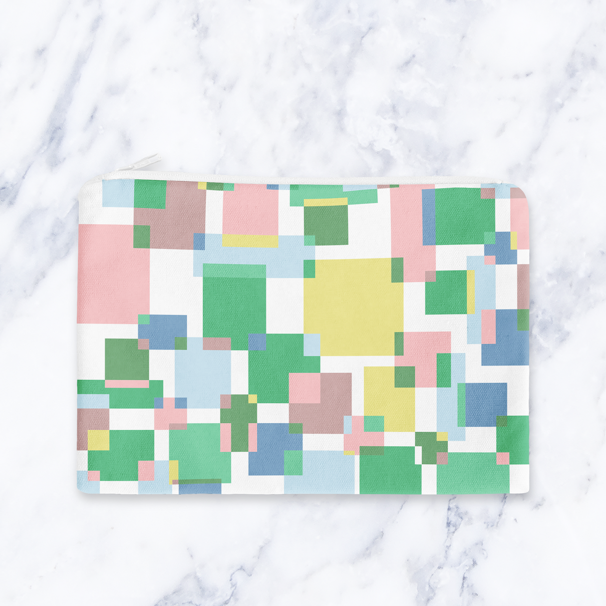 Shadowbright Pastel Geometric Abstract Makeup Bag - 24cm x 19cm