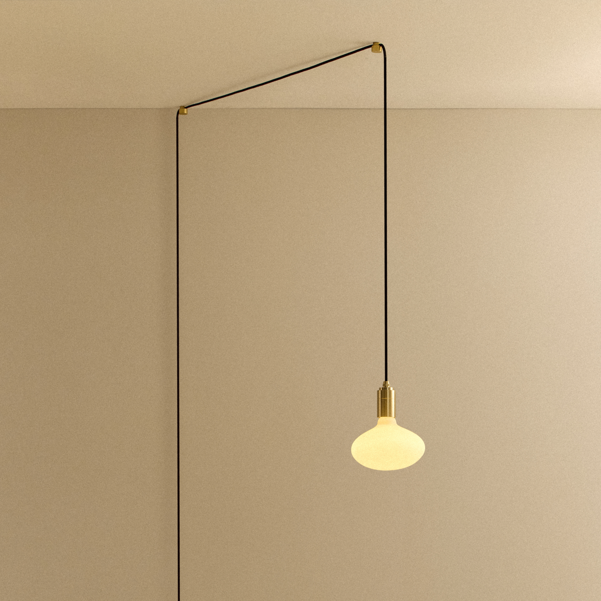 Tala Oval Plug-In Pendant Light in Brass