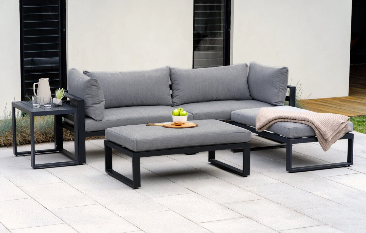 MINT Outdoor Santorini Grey 4 Seater Modular Aluminium Lounge Set