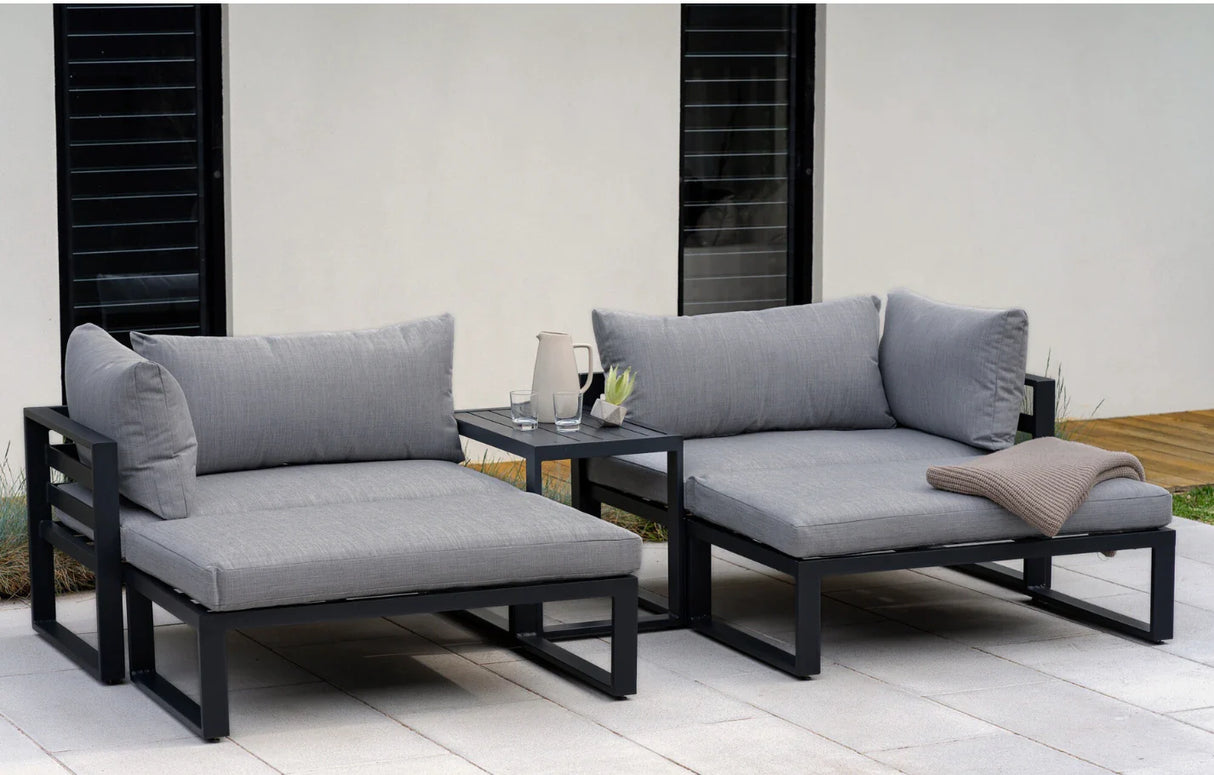 MINT Outdoor Santorini Grey 4 Seater Modular Aluminium Lounge Set