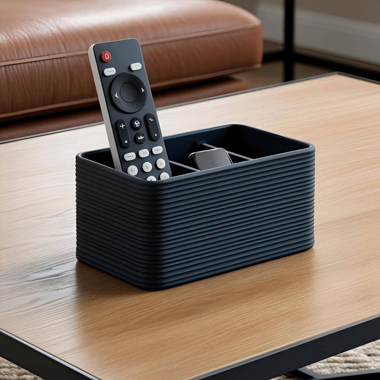Filamora Studios Modern Ribbed Remote Control Holder