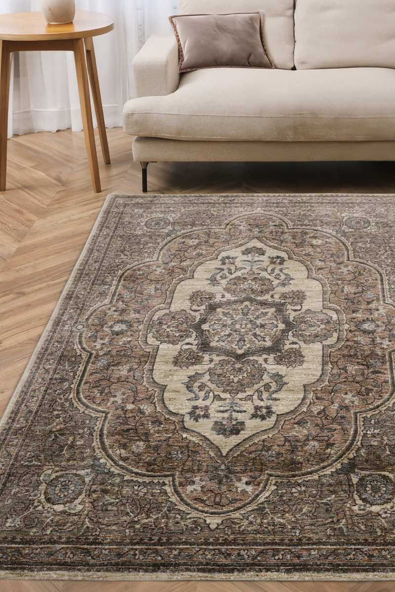 The Rugs Raja Medallion Vintage Rug Brown | Classic Heritage