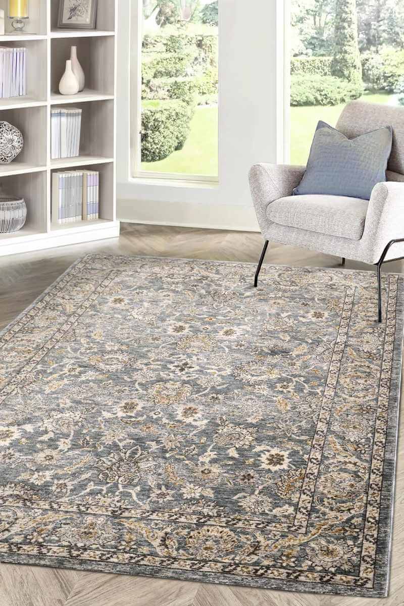 Raja Traditional Rug Grey Vintage Elegance by The Rugs