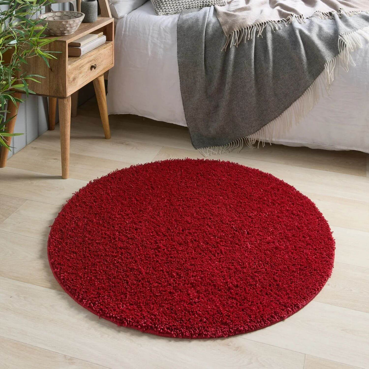 Washable Red Shaggy Rug - The Rugs