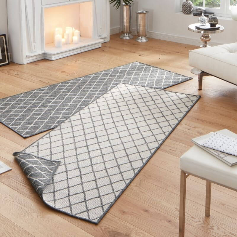 Reversible Indoor‑Outdoor Geometric Flatweave Rug by The Rugs